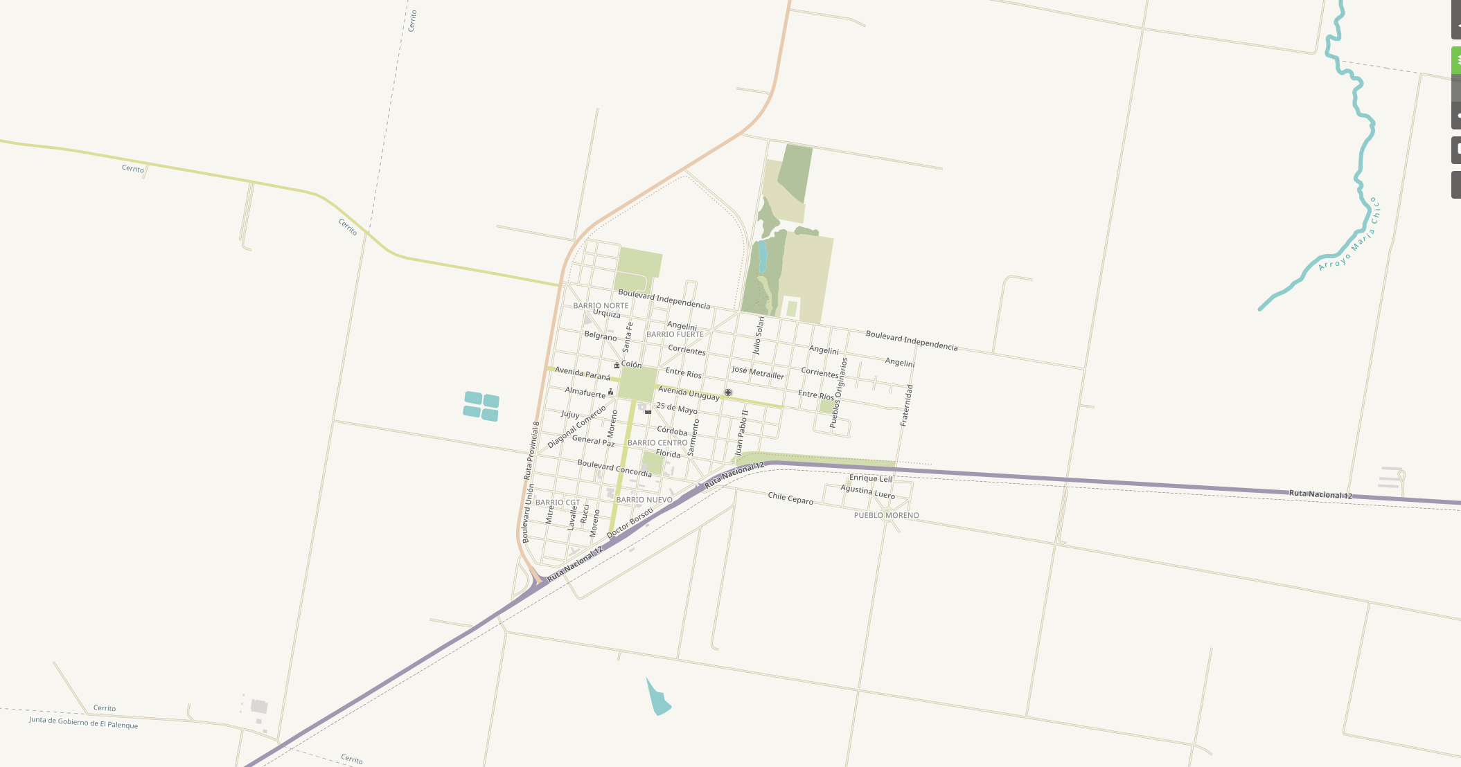 Plano urbano de Cerrito, Entre Ríos